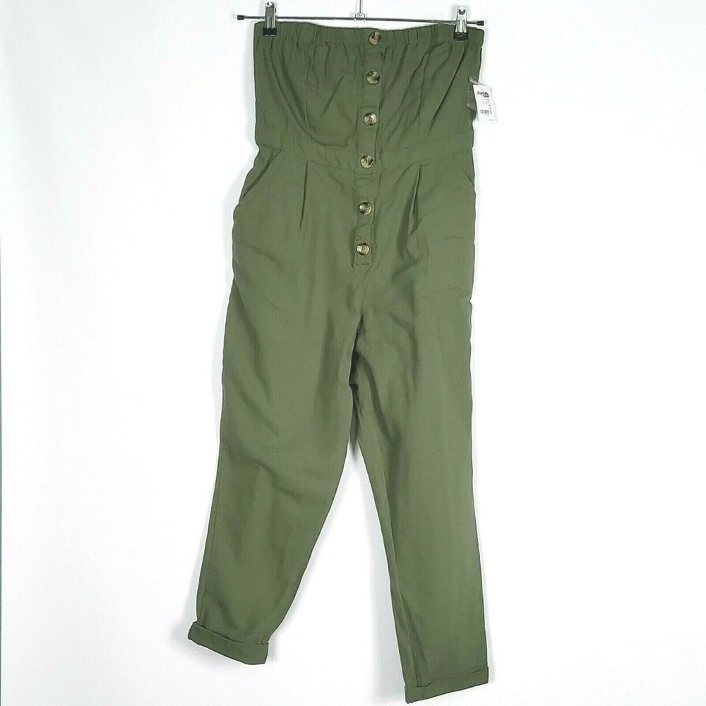 New Charlotte Russe Sz M Jumpsuit Women Army Green